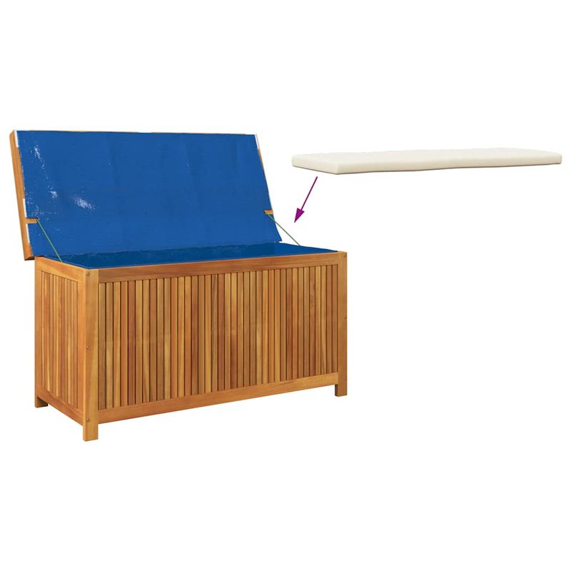 Casa si Gradina - Gradina si terasa - Mobilier exterior - Dulapuri si lazi depozitare exterior - Cutie de perne de exterior 113x50x60,5 cm lemn masiv de salcam, alb crem - Infinity.ro
