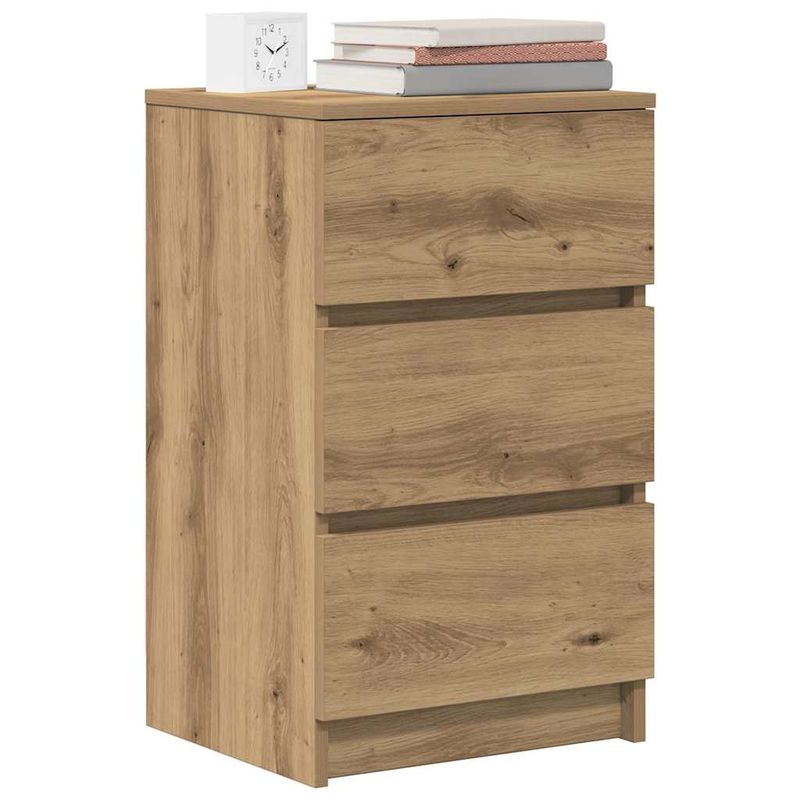 Casa si Gradina - Mobilier - Comode si corpuri - Noptiere - Noptiere cu 3 sertare 2 buc Stejar Artisan 39x35x65 cm - Infinity.ro
