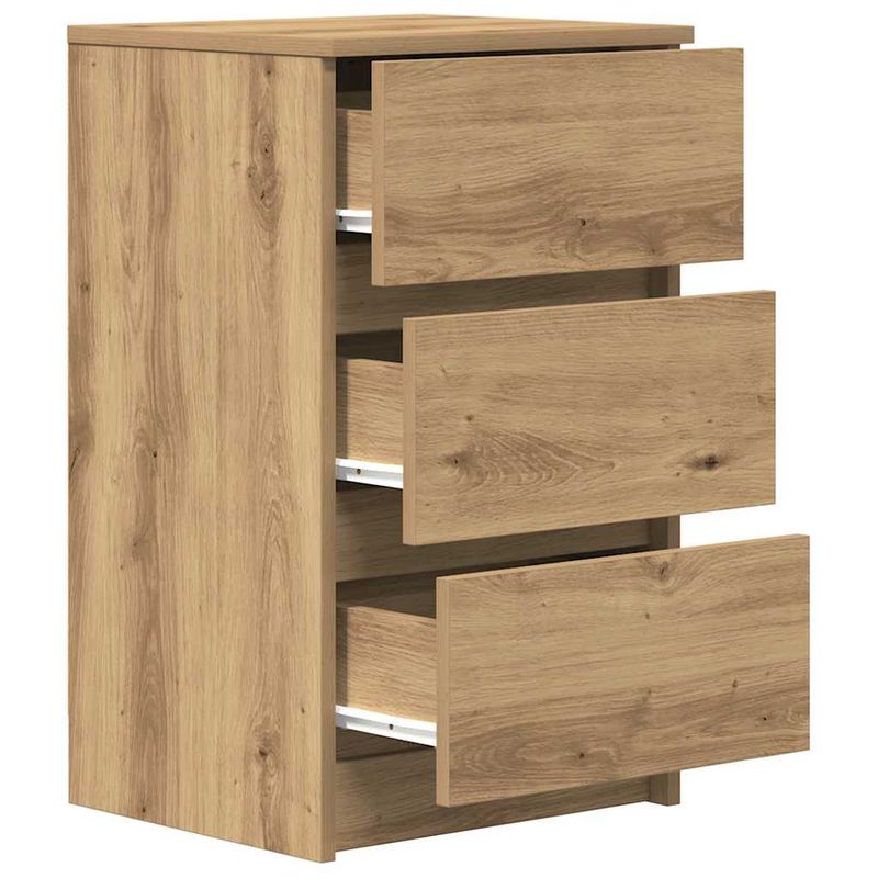 Casa si Gradina - Mobilier - Comode si corpuri - Noptiere - Noptiere cu 3 sertare 2 buc Stejar Artisan 39x35x65 cm - Infinity.ro
