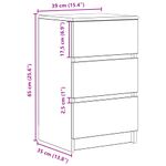 Casa si Gradina - Mobilier - Comode si corpuri - Noptiere - Noptiere cu 3 sertare 2 buc Stejar Artisan 39x35x65 cm - Infinity.ro