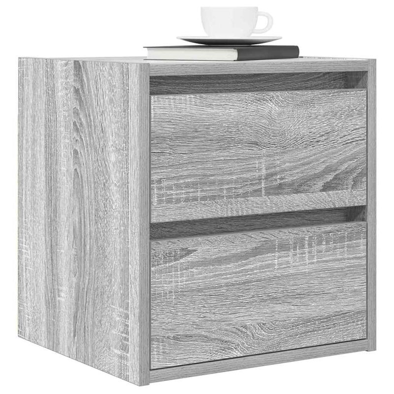 Casa si Gradina - Mobilier - Comode si corpuri - Noptiere - Noptiere montate pe perete 2 buc Gri Sonoma 38x34x40 cm - Infinity.ro