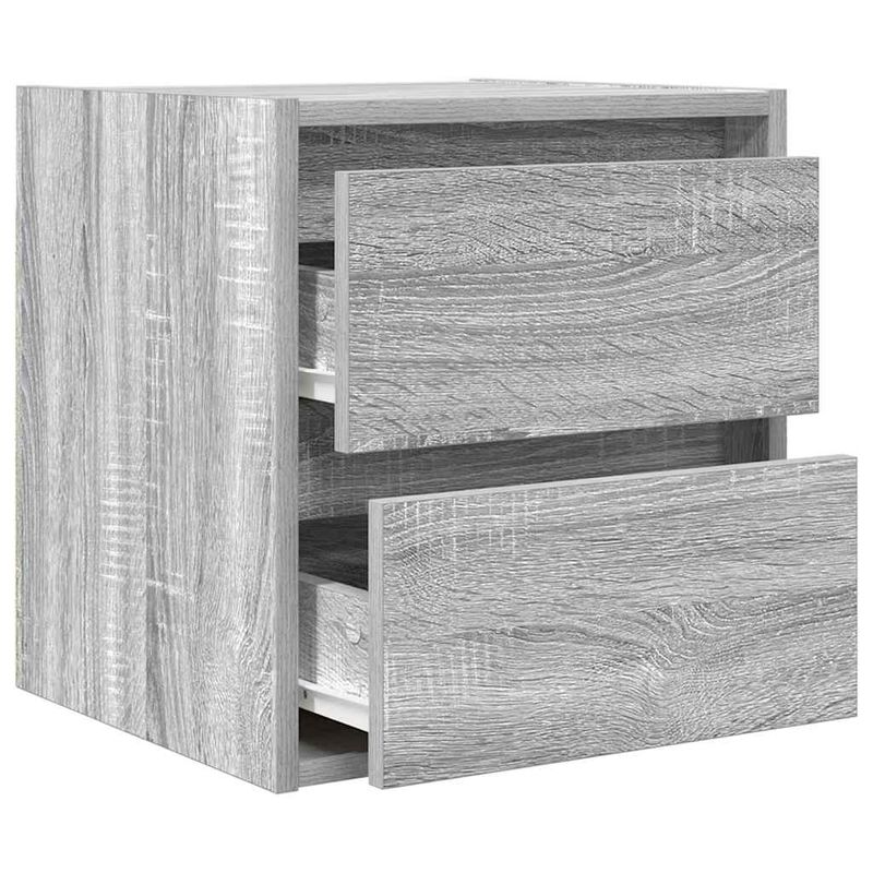 Casa si Gradina - Mobilier - Comode si corpuri - Noptiere - Noptiere montate pe perete 2 buc Gri Sonoma 38x34x40 cm - Infinity.ro