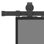 Casa si Gradina - Constructii - Usi interior, exterior si garaj - Usi interior - Usa glisanta cu set feronerie neagra 76x205cm sticla securizata - Infinity.ro