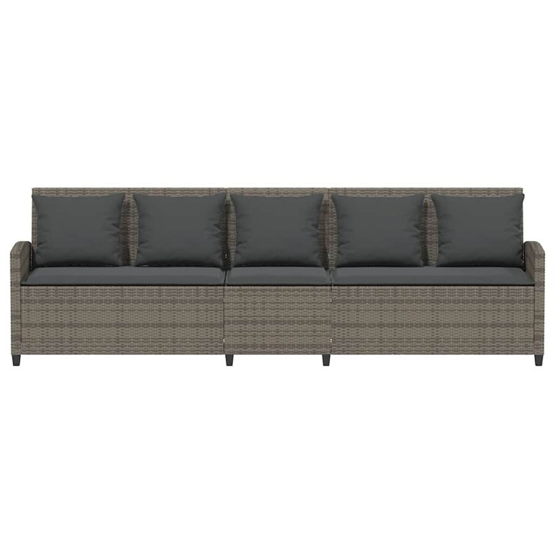 Casa si Gradina - Gradina si terasa - Mobilier exterior - Canapele si fotolii gradina - Canapea de gradina cu 5 locuri cu perne din polirattan gri - Infinity.ro