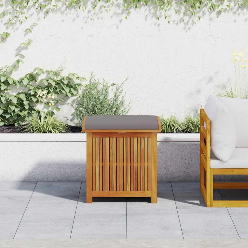 Casa si Gradina - Gradina si terasa - Mobilier exterior - Dulapuri si lazi depozitare exterior - Cutie de perne de exterior 60x50x61 cm din lemn masiv de salcam, gri închis - Infinity.ro