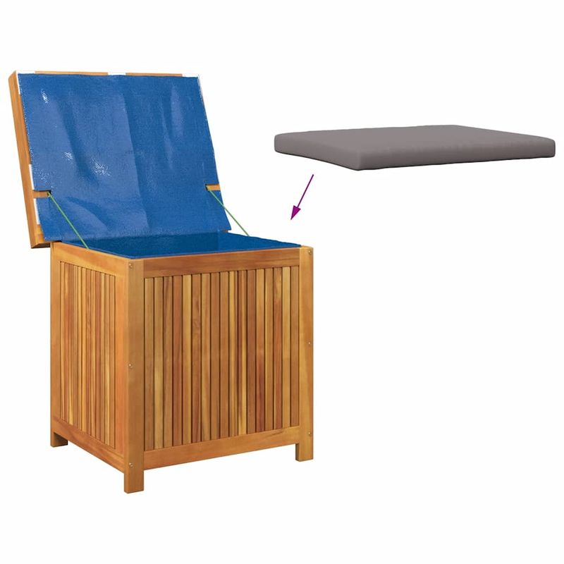 Casa si Gradina - Gradina si terasa - Mobilier exterior - Dulapuri si lazi depozitare exterior - Cutie de perne de exterior 60x50x61 cm din lemn masiv de salcam, gri închis - Infinity.ro