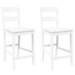 Casa si Gradina - Mobilier - Scaune si fotolii - Scaune - Scaune de bar 2 buc din cauciuc din lemn masiv alb - Infinity.ro
