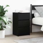 Casa si Gradina - Mobilier - Comode si corpuri - Noptiere - Noptiere cu 3 sertare 2 buc Negru 39x35x65 cm - Infinity.ro
