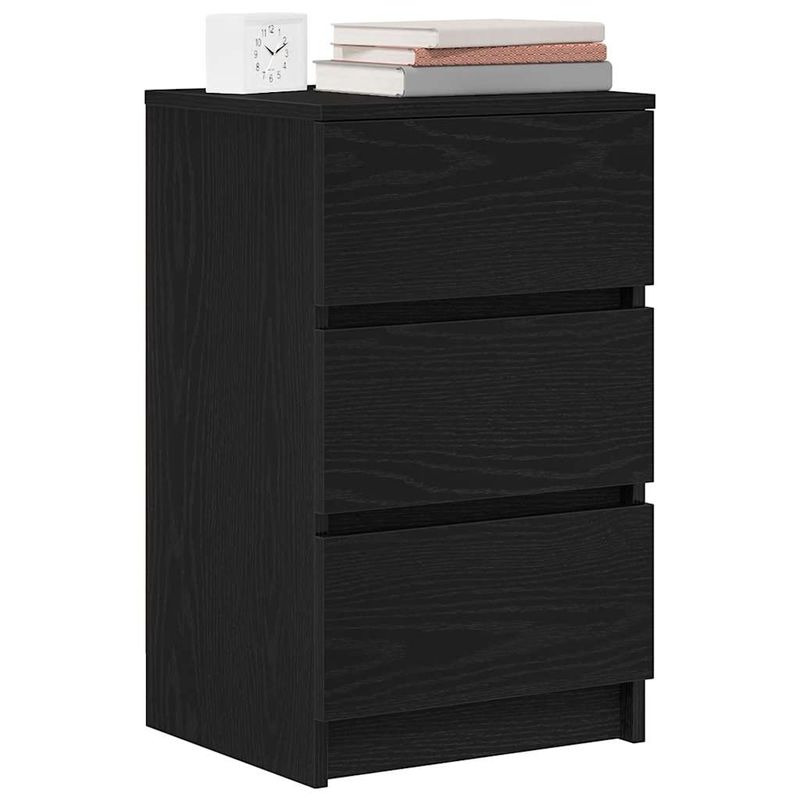 Casa si Gradina - Mobilier - Comode si corpuri - Noptiere - Noptiere cu 3 sertare 2 buc Negru 39x35x65 cm - Infinity.ro