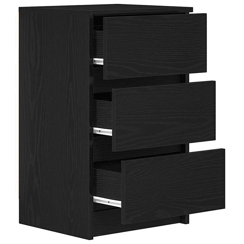 Casa si Gradina - Mobilier - Comode si corpuri - Noptiere - Noptiere cu 3 sertare 2 buc Negru 39x35x65 cm - Infinity.ro