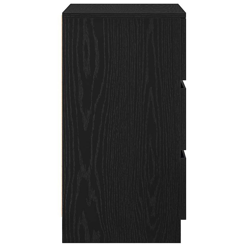 Casa si Gradina - Mobilier - Comode si corpuri - Noptiere - Noptiere cu 3 sertare 2 buc Negru 39x35x65 cm - Infinity.ro