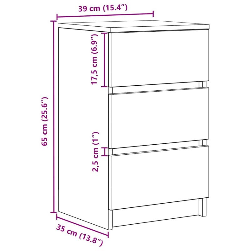 Casa si Gradina - Mobilier - Comode si corpuri - Noptiere - Noptiere cu 3 sertare 2 buc Negru 39x35x65 cm - Infinity.ro