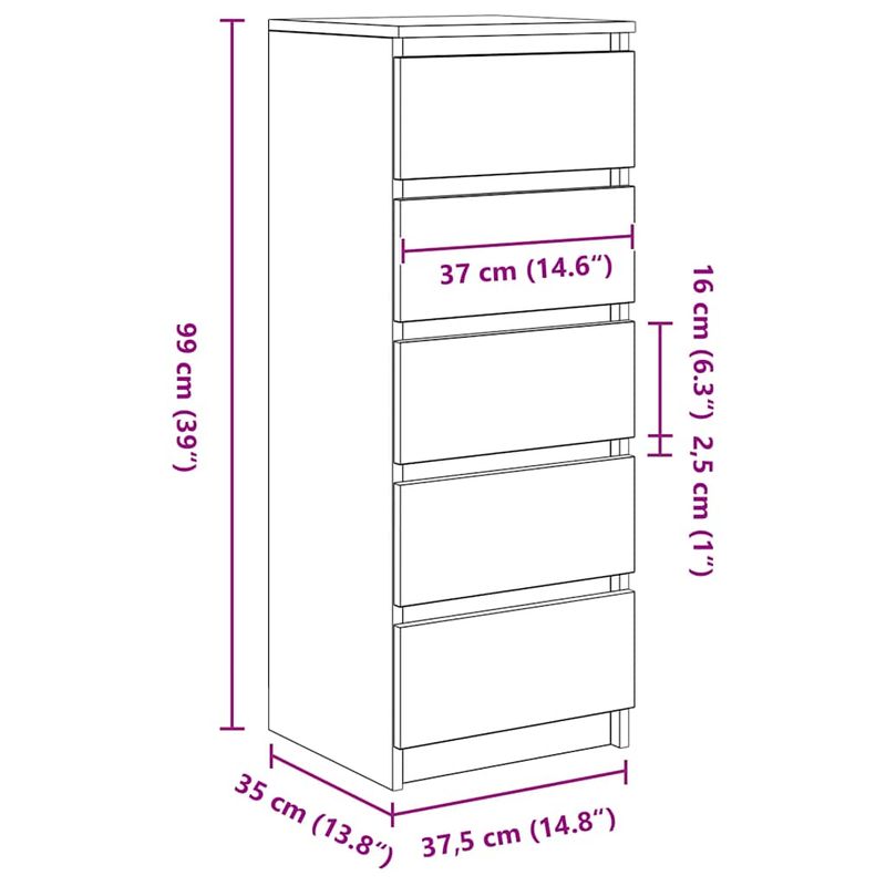 Casa si Gradina - Mobilier - Comode si corpuri - Comode - Bufeta cu sertare Stejar Artisan 37,5x35x99 cm Lemn prelucrat - Infinity.ro