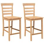 Casa si Gradina - Mobilier - Scaune si fotolii - Scaune - Scaune de bar 2 buc din lemn masiv din cauciuc natural - Infinity.ro