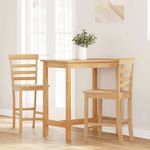 Casa si Gradina - Mobilier - Scaune si fotolii - Scaune - Scaune de bar 2 buc din lemn masiv din cauciuc natural - Infinity.ro