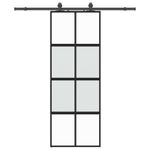 Casa si Gradina - Constructii - Usi interior, exterior si garaj - Usi interior - Usa glisanta cu set feronerie neagra 76x205cm sticla securizata - Infinity.ro