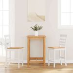 Casa si Gradina - Mobilier - Scaune si fotolii - Scaune - Scaune de bar 2 buc din cauciuc din lemn masiv alb - Infinity.ro
