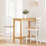 Casa si Gradina - Mobilier - Scaune si fotolii - Scaune - Scaune de bar 2 buc din cauciuc din lemn masiv alb - Infinity.ro