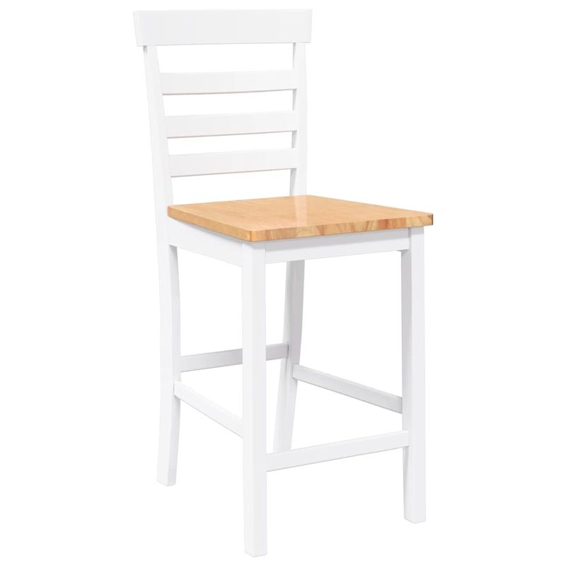 Casa si Gradina - Mobilier - Scaune si fotolii - Scaune - Scaune de bar 2 buc din cauciuc din lemn masiv alb - Infinity.ro