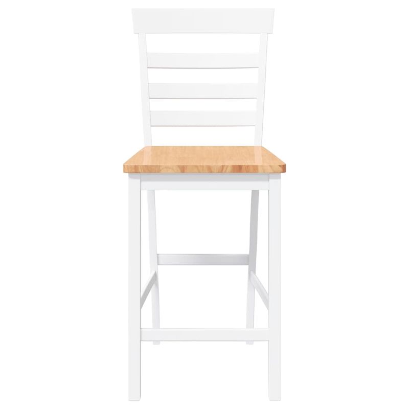 Casa si Gradina - Mobilier - Scaune si fotolii - Scaune - Scaune de bar 2 buc din cauciuc din lemn masiv alb - Infinity.ro