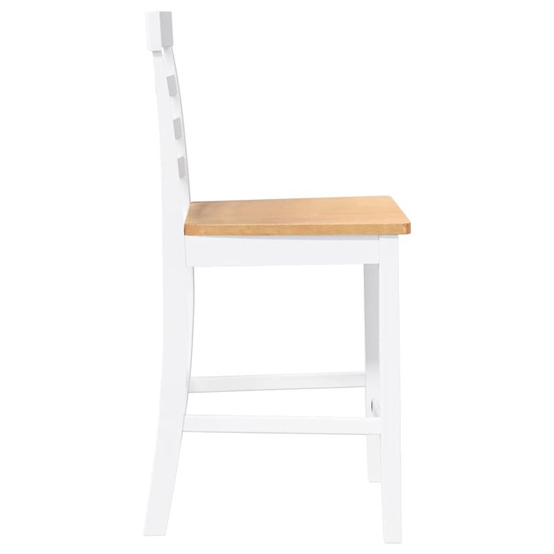 Casa si Gradina - Mobilier - Scaune si fotolii - Scaune - Scaune de bar 2 buc din cauciuc din lemn masiv alb - Infinity.ro