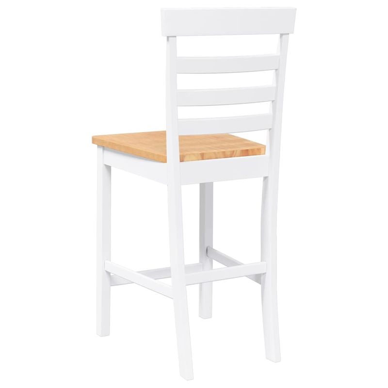 Casa si Gradina - Mobilier - Scaune si fotolii - Scaune - Scaune de bar 2 buc din cauciuc din lemn masiv alb - Infinity.ro