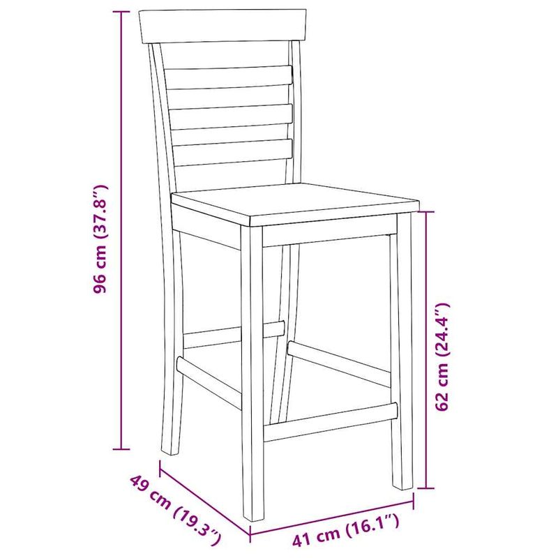 Casa si Gradina - Mobilier - Scaune si fotolii - Scaune - Scaune de bar 2 buc din cauciuc din lemn masiv alb - Infinity.ro