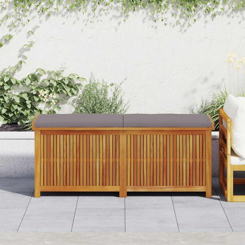 Casa si Gradina - Gradina si terasa - Mobilier exterior - Dulapuri si lazi depozitare exterior - Cutie de perne de exterior 150x50x60,5 cm lemn masiv de salcam, gri închis - Infinity.ro