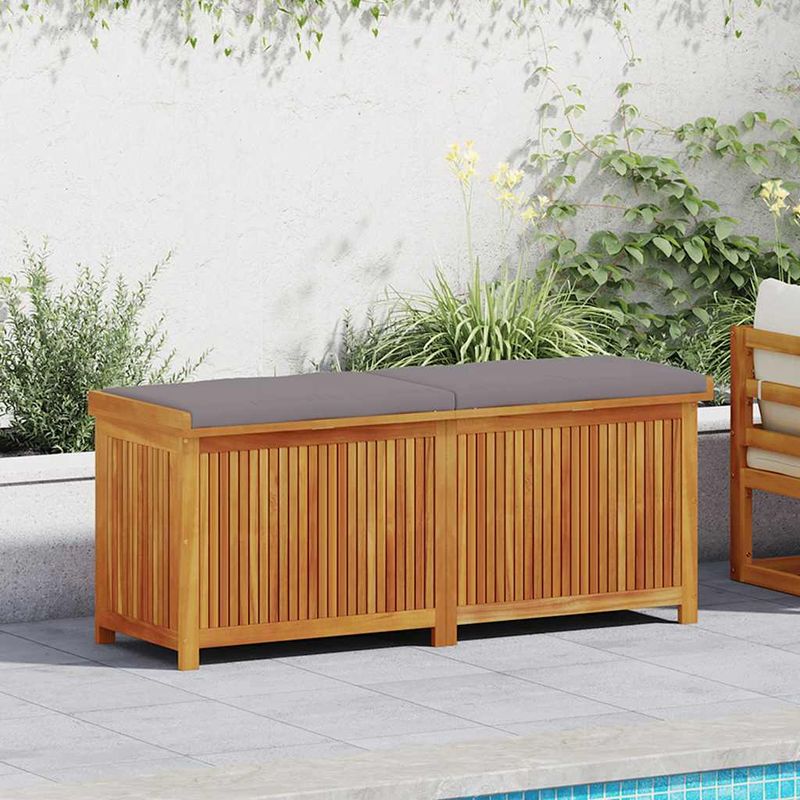 Casa si Gradina - Gradina si terasa - Mobilier exterior - Dulapuri si lazi depozitare exterior - Cutie de perne de exterior 150x50x60,5 cm lemn masiv de salcam, gri închis - Infinity.ro
