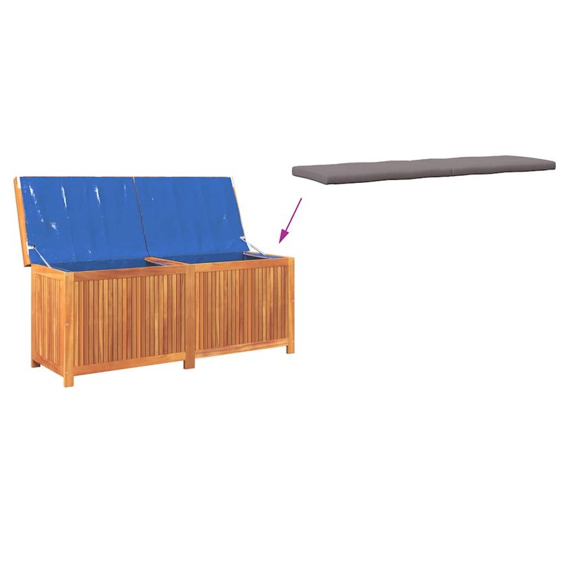 Casa si Gradina - Gradina si terasa - Mobilier exterior - Dulapuri si lazi depozitare exterior - Cutie de perne de exterior 150x50x60,5 cm lemn masiv de salcam, gri închis - Infinity.ro