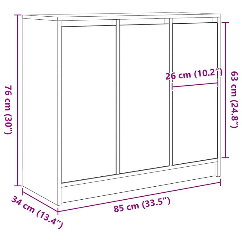 Casa si Gradina - Mobilier - Comode si corpuri - Comode - Bufeta Stejar negru 85x34x76 cm Lemn prelucrat - Infinity.ro