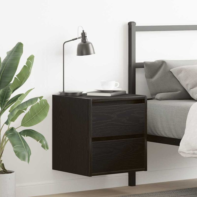 Casa si Gradina - Mobilier - Comode si corpuri - Noptiere - Noptiere de perete 2 buc Stejar negru 38x34x40 cm - Infinity.ro