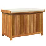 Casa si Gradina - Gradina si terasa - Mobilier exterior - Dulapuri si lazi depozitare exterior - Cutie de perne de exterior 90x50x60,5 cm lemn masiv de salcam, alb crem - Infinity.ro