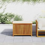 Casa si Gradina - Gradina si terasa - Mobilier exterior - Dulapuri si lazi depozitare exterior - Cutie de perne de exterior 90x50x60,5 cm lemn masiv de salcam, alb crem - Infinity.ro