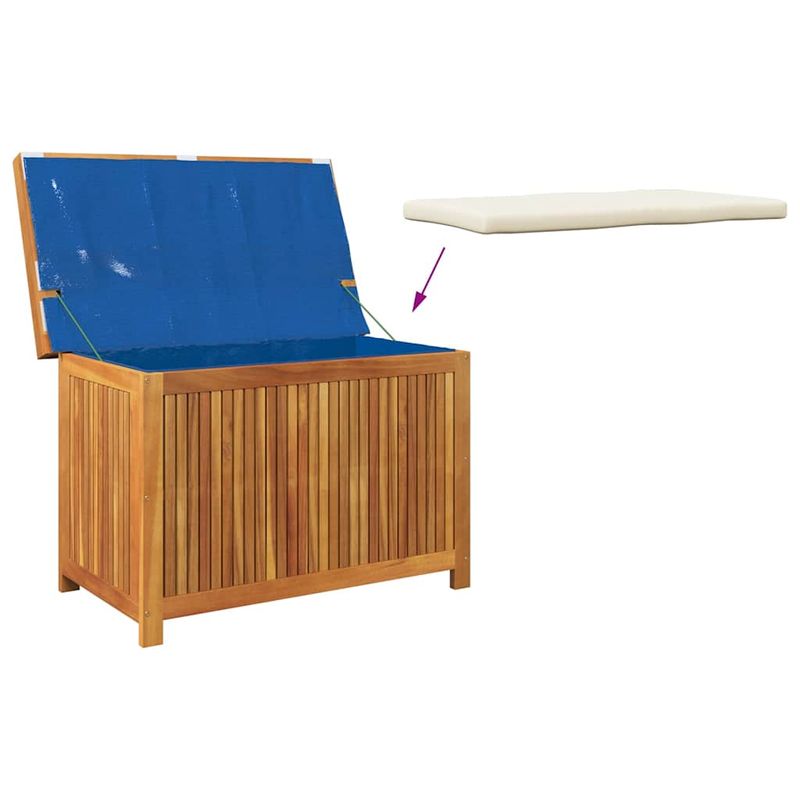 Casa si Gradina - Gradina si terasa - Mobilier exterior - Dulapuri si lazi depozitare exterior - Cutie de perne de exterior 90x50x60,5 cm lemn masiv de salcam, alb crem - Infinity.ro