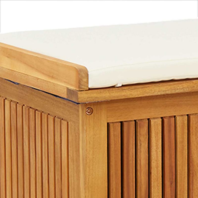 Casa si Gradina - Gradina si terasa - Mobilier exterior - Dulapuri si lazi depozitare exterior - Cutie de perne de exterior 90x50x60,5 cm lemn masiv de salcam, alb crem - Infinity.ro