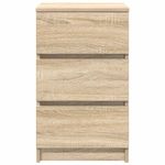 Casa si Gradina - Mobilier - Comode si corpuri - Noptiere - Noptiera cu 3 sertare Stejar Sonoma 39x35x65 cm - Infinity.ro