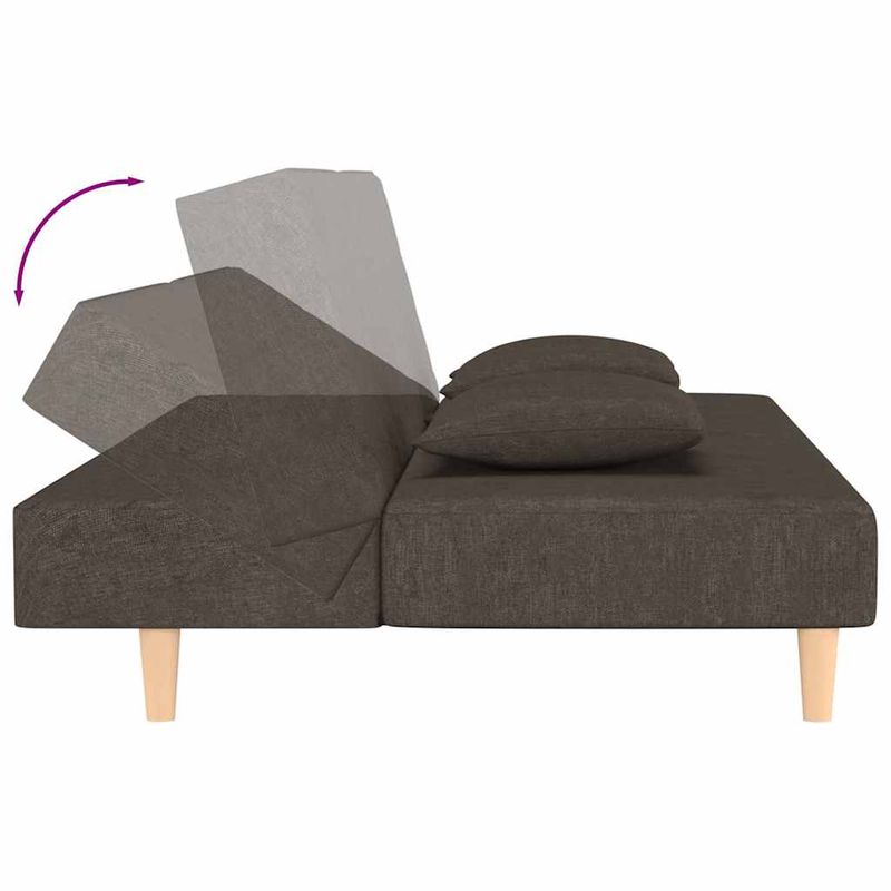 Casa si Gradina - Mobilier - Canapele si coltare - Canapele - Canapea extensibila cu 2 locuri, 2 perne, maro, textil - Infinity.ro