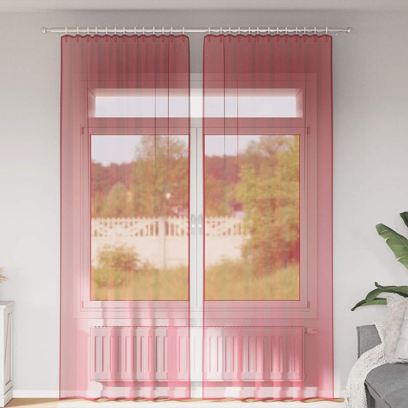 Casa si Gradina - Textile si covoare - Perdele si draperii - Perdele - Perdele Voile cu Bucle 2 buc Rosu Vin 140x260 cm - Infinity.ro