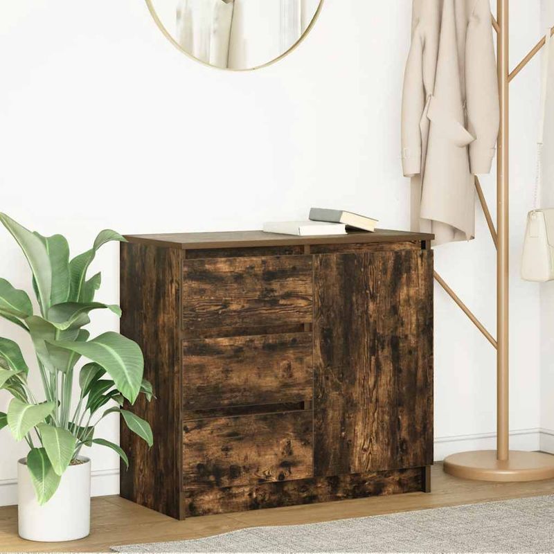 Casa si Gradina - Mobilier - Comode si corpuri - Comode - Bufeta cu sertar stejar afumat 71x35x65 cm lemn de stratificat - Infinity.ro