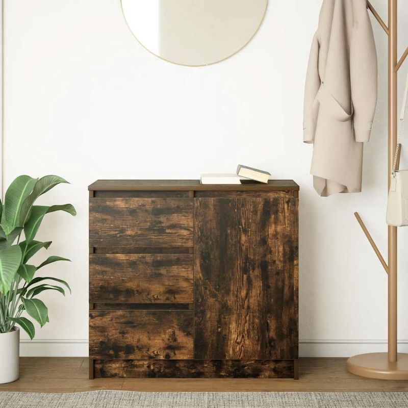 Casa si Gradina - Mobilier - Comode si corpuri - Comode - Bufeta cu sertar stejar afumat 71x35x65 cm lemn de stratificat - Infinity.ro