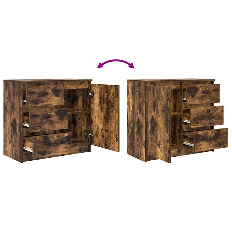 Casa si Gradina - Mobilier - Comode si corpuri - Comode - Bufeta cu sertar stejar afumat 71x35x65 cm lemn de stratificat - Infinity.ro
