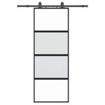 Casa si Gradina - Constructii - Usi interior, exterior si garaj - Usi interior - Usa glisanta cu set feronerie neagra 76x205cm sticla securizata - Infinity.ro