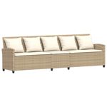 Casa si Gradina - Gradina si terasa - Mobilier exterior - Canapele si fotolii gradina - Canapea de gradina cu 5 locuri cu perne din polirattan bej, bej și alb crem - Infinity.ro