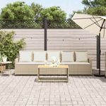 Casa si Gradina - Gradina si terasa - Mobilier exterior - Canapele si fotolii gradina - Canapea de gradina cu 5 locuri cu perne din polirattan bej, bej și alb crem - Infinity.ro