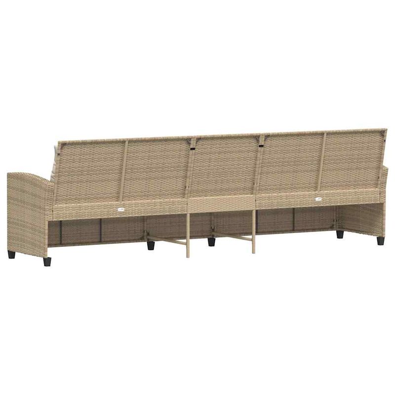 Casa si Gradina - Gradina si terasa - Mobilier exterior - Canapele si fotolii gradina - Canapea de gradina cu 5 locuri cu perne din polirattan bej, bej și alb crem - Infinity.ro