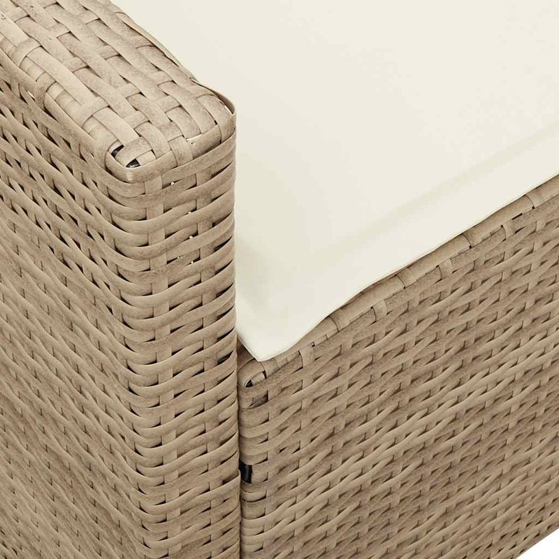 Casa si Gradina - Gradina si terasa - Mobilier exterior - Canapele si fotolii gradina - Canapea de gradina cu 5 locuri cu perne din polirattan bej, bej și alb crem - Infinity.ro