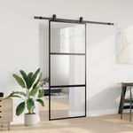 Casa si Gradina - Constructii - Usi interior, exterior si garaj - Usi interior - Usa glisanta cu set feronerie neagra 90x205cm sticla securizata - Infinity.ro