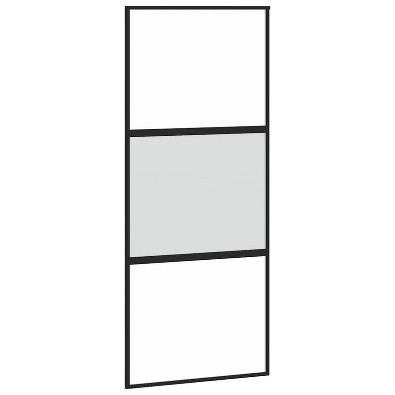 Casa si Gradina - Constructii - Usi interior, exterior si garaj - Usi interior - Usa glisanta cu set feronerie neagra 90x205cm sticla securizata - Infinity.ro