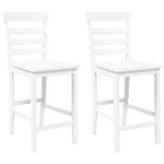 Casa si Gradina - Mobilier - Scaune si fotolii - Scaune - Scaune de bar 2 buc din cauciuc din lemn masiv alb - Infinity.ro